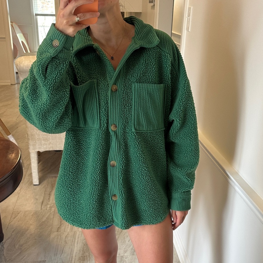 American Eagle Sherpa Button Down Pullover - image 1